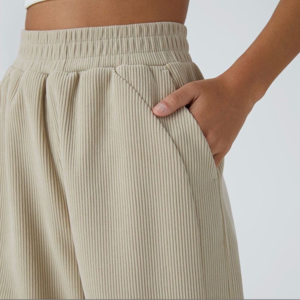 High Waisted Corduroy Casual Pants